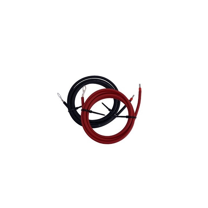 Controller- Battery Connection Cable 2X2M-4mm² With Pre-Wired Lug+Electrical Terminal (Black+Red)